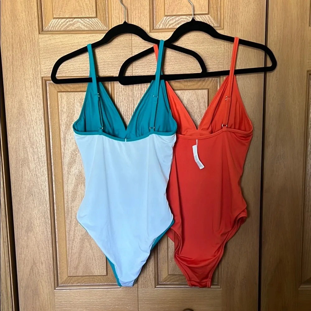 Vibrant Women's Swimwear Set - Blue and Orange - Picture 4 of 6